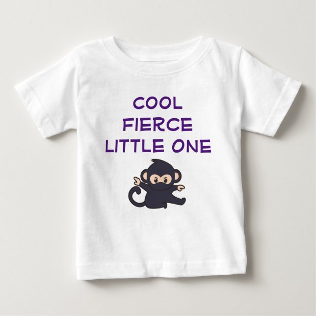 Cool Fierce One Funny Niedlicher Cartoon Ninja Mon Baby T-shirt (Vorderseite)