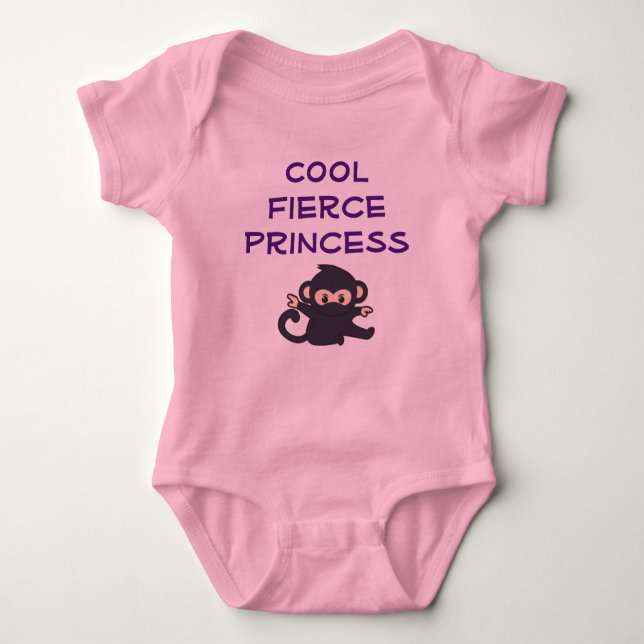 Cool Fierce Princess Funny Niedlich Ninja Monkey Baby Strampler (Vorderseite)
