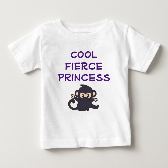 Cool Fierce Princess Funny Niedlich Ninja Monkey Baby T-shirt (Vorderseite)