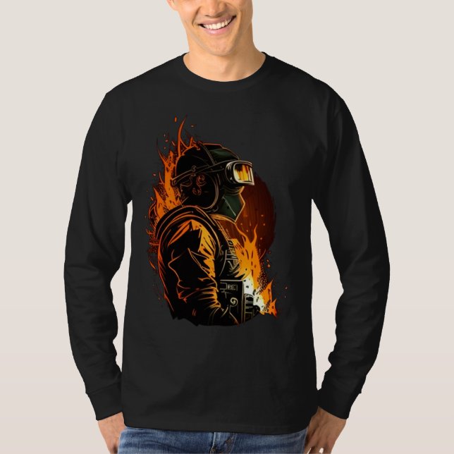 Cool Fire Welder Worker T-Shirt (Vorderseite)