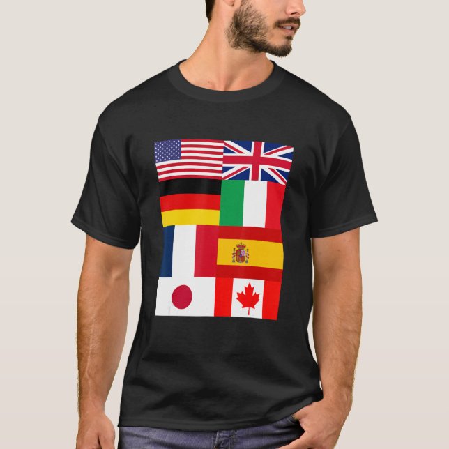 Cool Flags of The World Illustration  Graphic Desi T-Shirt (Vorderseite)