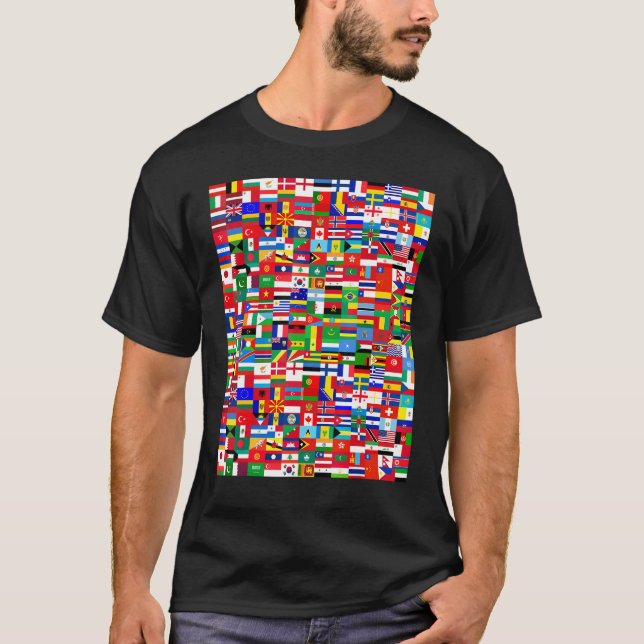 Cool Flags of The World Illustration  Graphic Desi T-Shirt (Vorderseite)