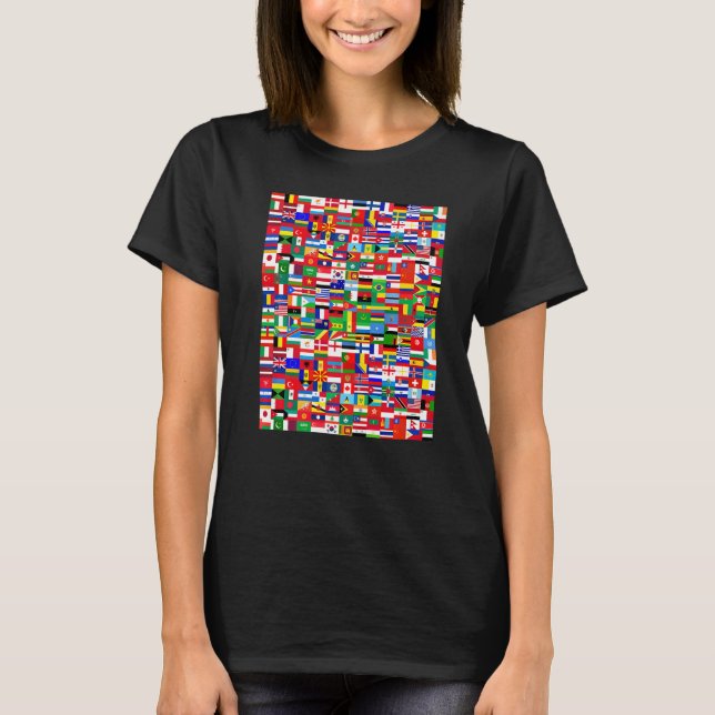 Cool Flags of The World Illustration  Graphic Desi T-Shirt (Vorderseite)
