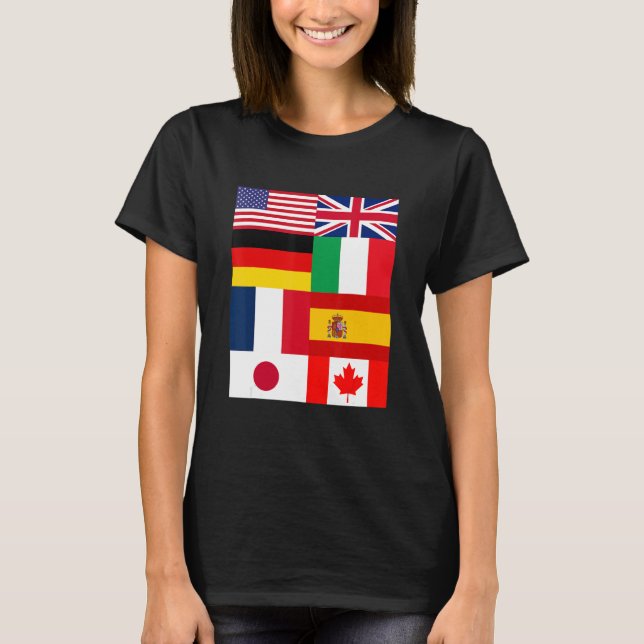 Cool Flags of The World Illustration  Graphic Desi T-Shirt (Vorderseite)