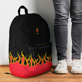 Cool Flame Initial Stylish Fire Burning Bedruckter Rucksack