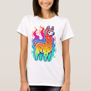 Cool flammend: Der Rebellentelefon Llama T-Shirt