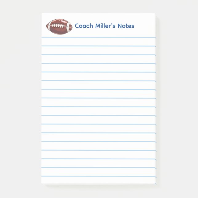 Cool Football Coach Lined Custom Post-it Klebezettel (Vorderseite)