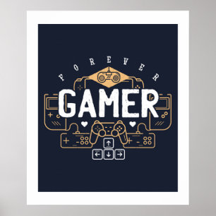 Cool Forever GAMER Gaming Geschenke Teen Boy Girl Poster
