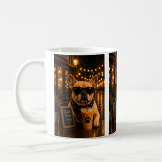 Cool French Bulldog Coffee – “Good Vibes Only” Cut Kaffeetasse
