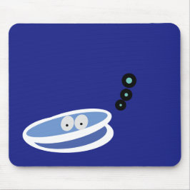 Cool Friendly Clam Zeichnend Royal Blue Background Mousepad