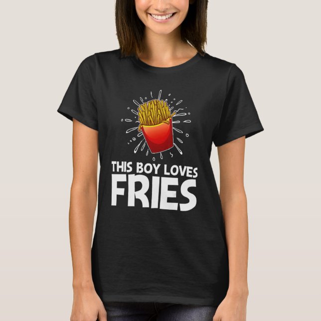Cool Fries For Boys Kids French Fry  Fast Food T-Shirt (Vorderseite)