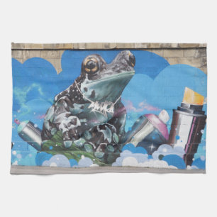 Cool Frosch Graffiti Sprayer Küchentuch