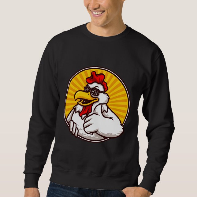 Cool fun chicken mascot design   sweatshirt (Vorderseite)