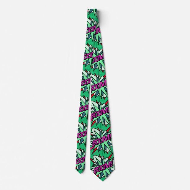 Cool Fun Comic Book BOOM Superhero Neck Tie Krawatte (Rückseite)