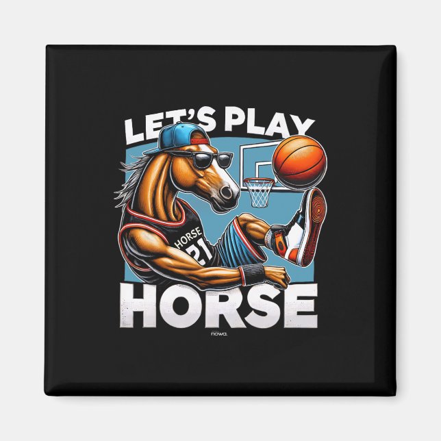 Cool Fun Sketll Pferd Tritt Ll - Lass uns Pferd sp Magnet (Vorne)