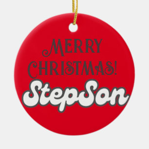 Cool Fun Typografie Frohe Weihnachtszeit Stepson Keramik Ornament