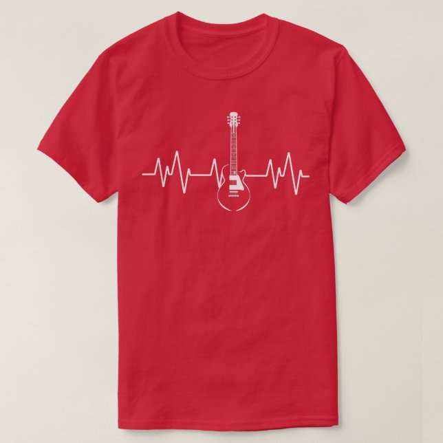 Cool Funky Electric Guitar Heartbeat Pulse Musical T-Shirt (Design vorne)