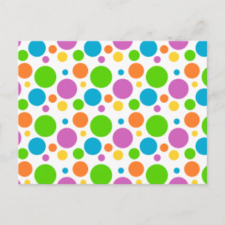 Cool Funky Multicolored Polka Dot Pattern Circle Postkarte