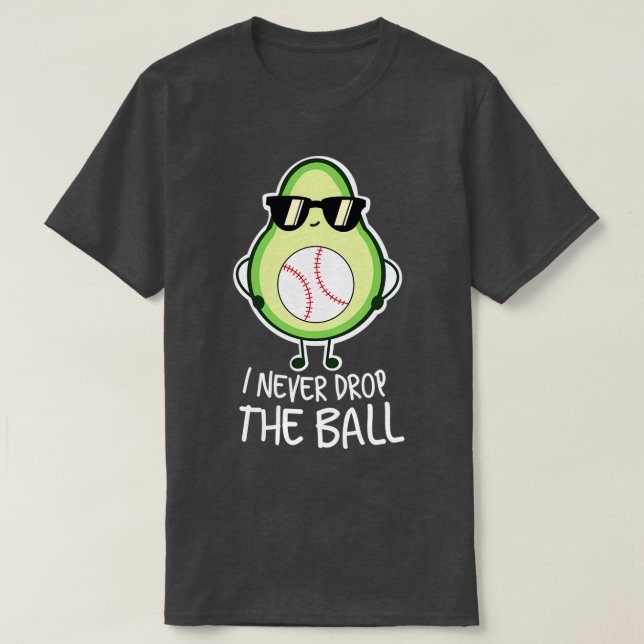 Cool Funny Avocado Baseball Lover T-Shirt (Design vorne)