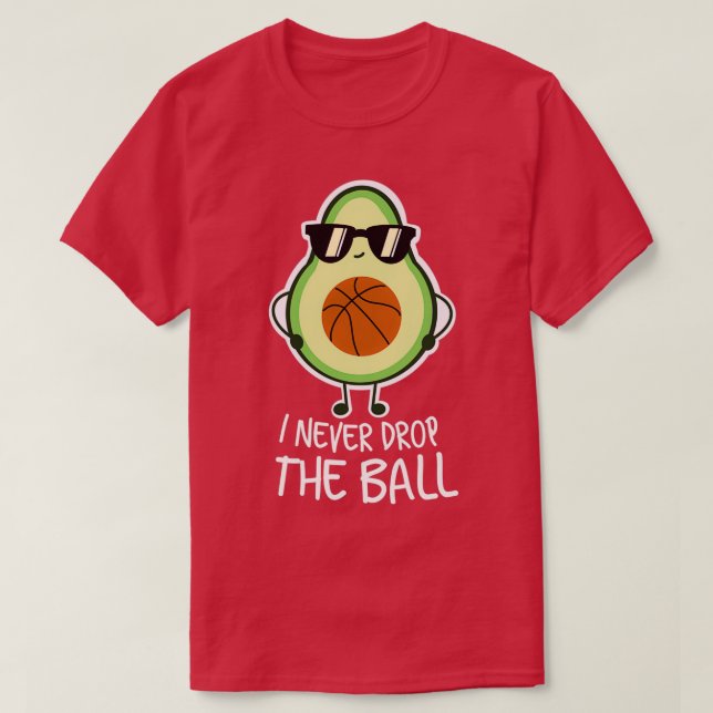 Cool Funny Avocado Basketball T-Shirt (Design vorne)