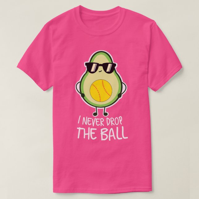Cool Funny Avocado Softball Lover T-Shirt (Design vorne)