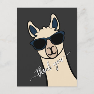 Cool Funny Llama mit Sonnenbrille Alpaca Danke Postkarte