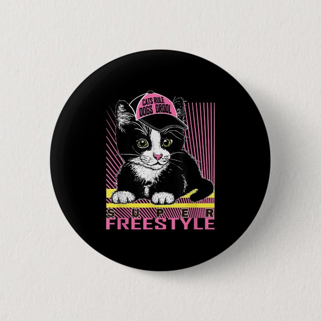 Cool Funny Sarcastic Cats Meme Quotes Cartoon Grap Button (Vorderseite)