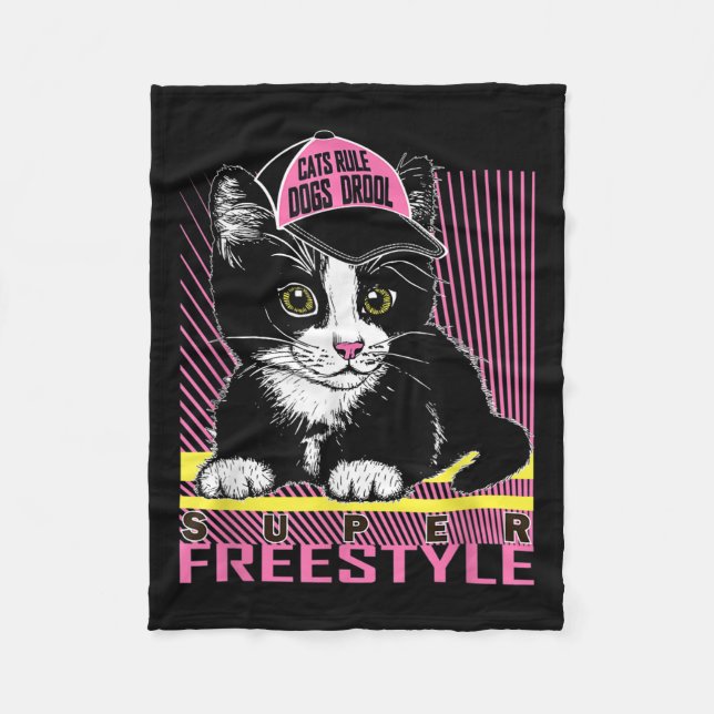 Cool Funny Sarcastic Cats Meme Quotes Cartoon Grap Fleecedecke (Vorderseite)