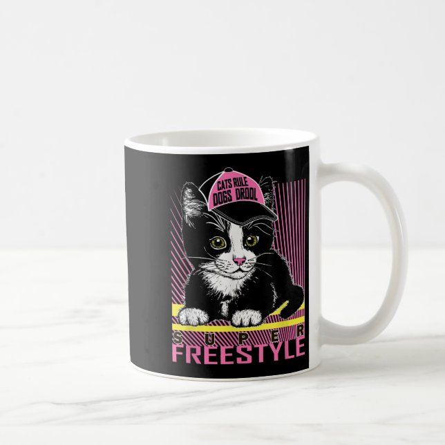 Cool Funny Sarcastic Cats Meme Quotes Cartoon Grap Kaffeetasse (Rechts)