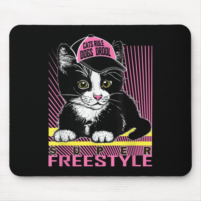 Cool Funny Sarcastic Cats Meme Quotes Cartoon Grap Mousepad (Vorne)