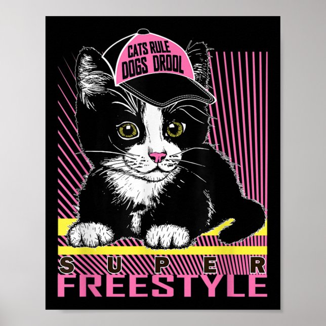 Cool Funny Sarcastic Cats Meme Quotes Cartoon Grap Poster (Vorne)