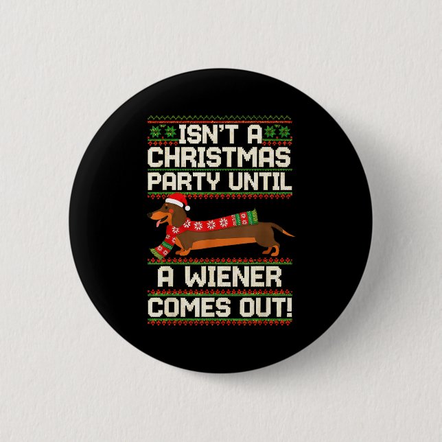 Cool Funny Wiener Dog Christmas Dachshund Holiday  Button (Vorderseite)