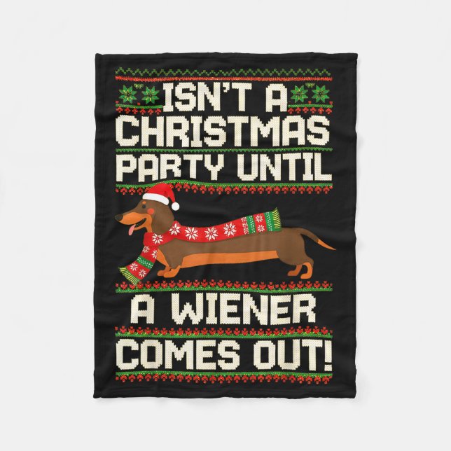 Cool Funny Wiener Dog Christmas Dachshund Holiday  Fleecedecke (Vorderseite)