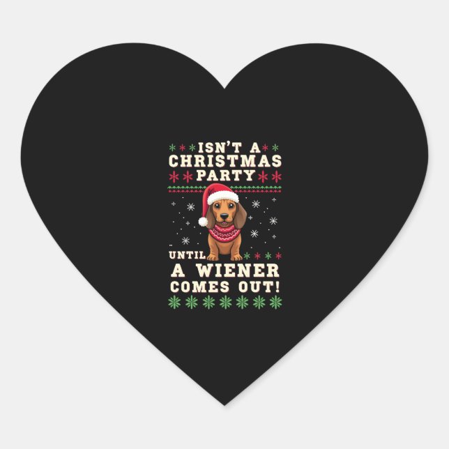 Cool Funny Wiener Dog Christmas Dachshund Holiday  Herz-Aufkleber (Vorderseite)