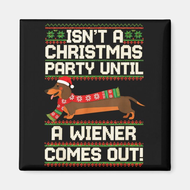 Cool Funny Wiener Dog Christmas Dachshund Holiday  Magnet (Vorne)