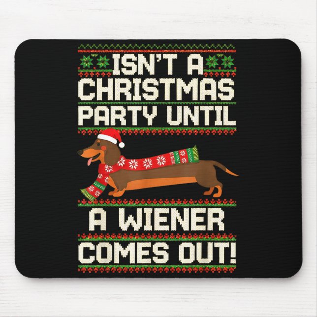Cool Funny Wiener Dog Christmas Dachshund Holiday  Mousepad (Vorne)