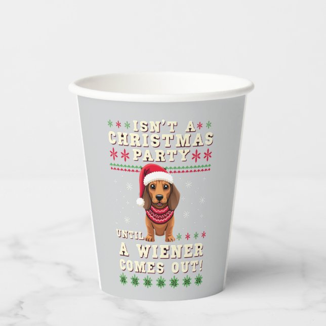 Cool Funny Wiener Dog Christmas Dachshund Holiday  Pappbecher (Vorderseite)