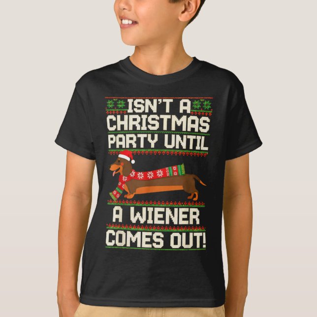 Cool Funny Wiener Dog Christmas Dachshund Holiday  T-Shirt (Vorderseite)
