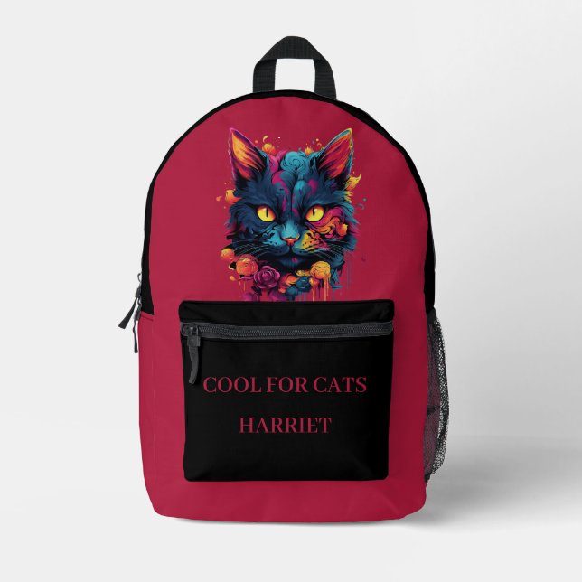 Cool für Katzen Beängstigende Katzen Tropfen Goth  Bedruckter Rucksack (Vorderseite)