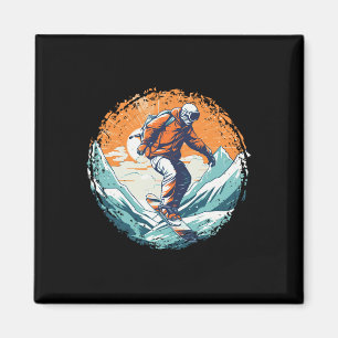 Cool für Snowboard und Ski Lover im weißen Mund Magnet