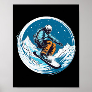 Cool für Snowboard und Ski Lover im weißen Mund Poster