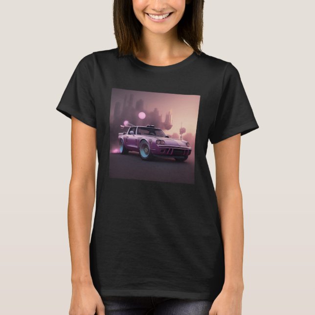 Cool Future Classic Sports Car Drive Race City Lif T-Shirt (Vorderseite)