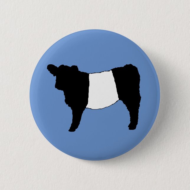 Cool Galloway Rinder Seltenes Kuh Beltie Steer Button (Vorderseite)