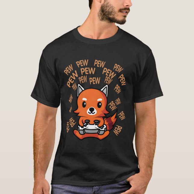 Cool Game Lover Gaming Fox Tiergeschenke für T-Shirt (Vorderseite)