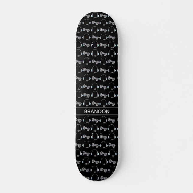 Cool Gamer Custom Black Gaming Muster Skateboard (Vorne)