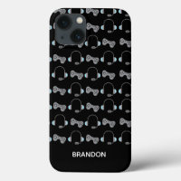 Cool Gamer Personalisiert Gaming Pattern Black