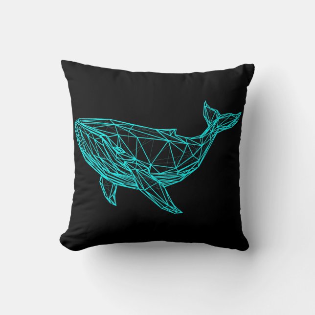 Cool Gamer Whale Throw Pillow Kissen (Vorderseite)