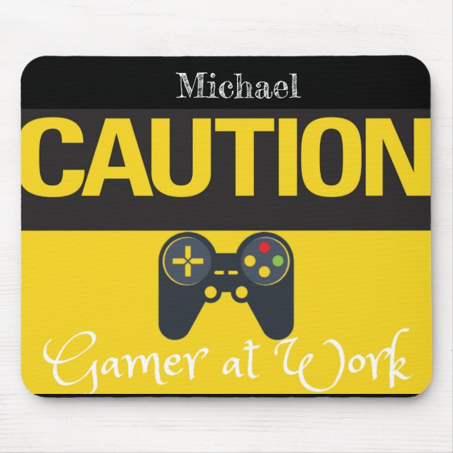 Cool Gamer Yellow and Black  Mousepad (Vorne)