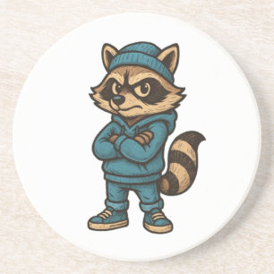 Cool Gangster Raccoon - Urban Streetwear Animal Ho Getränkeuntersetzer