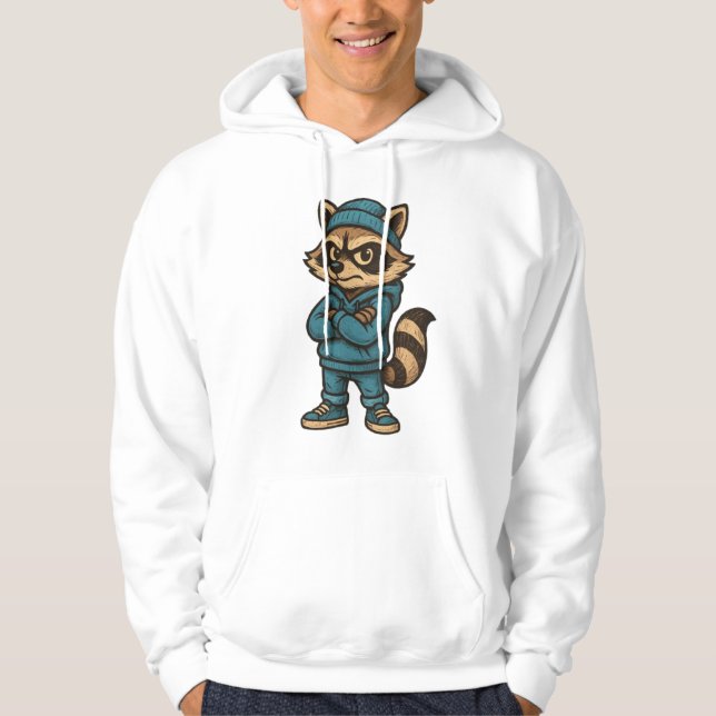 Cool Gangster Raccoon - Urban Streetwear Animal Ho Hoodie (Vorderseite)